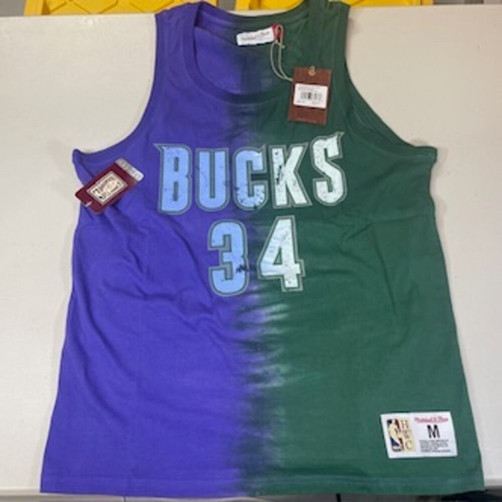 Ray Allen Milwaukee Bucks Mitchell & Ness Tie-Dye Tank Top Medium NWT